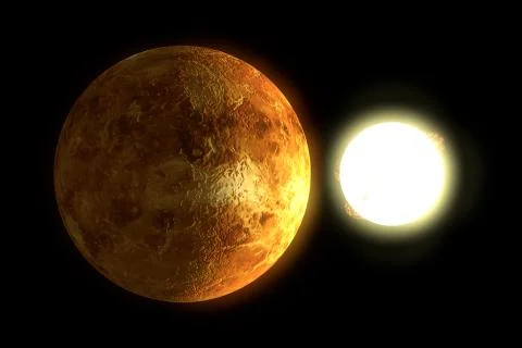 Venus and sun Stock Illustration
