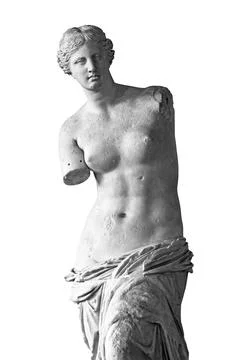 Venus de Milo antique Greek sculpture close up isolated Stock Photos