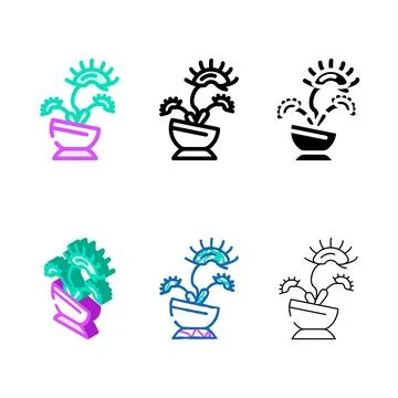 Venus flytrap color icon vector series Stock Illustration