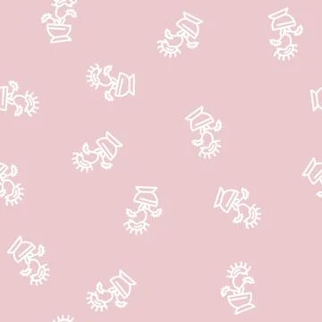 Venus flytrap line vector seamless pattern イラスト素材