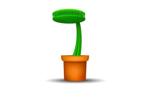 Venus flytrap tree in pot on the white background Stock Illustration