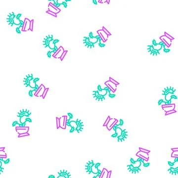 Venus flytrap vector seamless pattern Stock Illustration