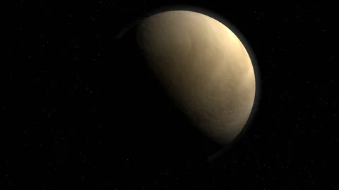 Venus half face lit starry background Stock Footage 170978879