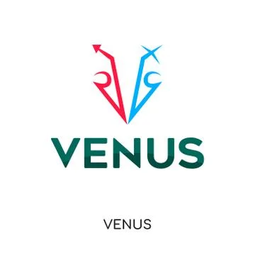 Venus logo isolated on white background for your web, mobile and app design Stock Illustration
