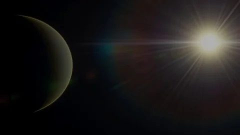 Venus Planet and Sun Stock Footage 84961915