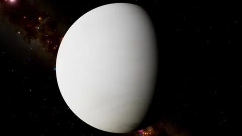 Venus Planet Atmosphere and Cloud Tops 8K 3D Render in Deep Space Illustrazione stock