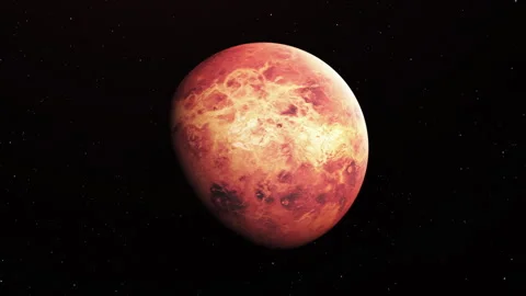 Venus Planet Rotating in Space 3D Motion Graphic slow zoom in Stock Footage 346042917