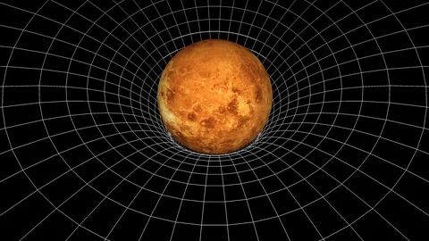 Venus planet rotation space time bend pit funnel seamless loop animation Stock Footage 100234307
