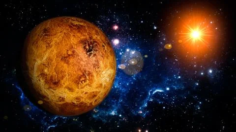 Venus planet Solar System space isolated Illustrazione stock