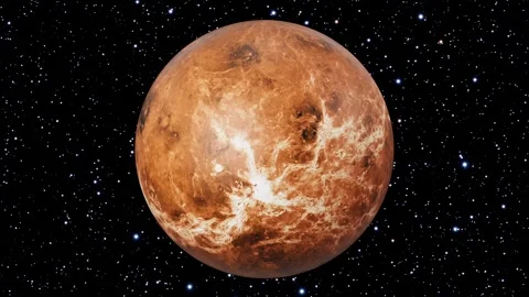 Venus planet surface spinning. Space Animation. 4K 60fps Stock Footage 314486724