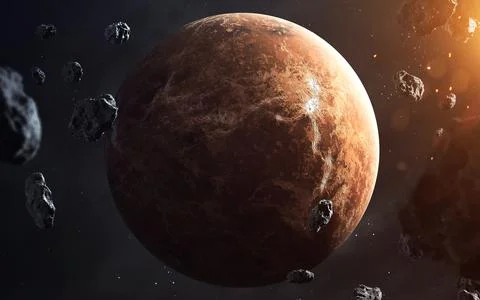 Venus. Planets of solar system visualisation. Elements of this image furnished Illustrazione stock