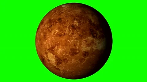 Venus Rotating on Solid Green Background. Loopable 库存影片 67561380