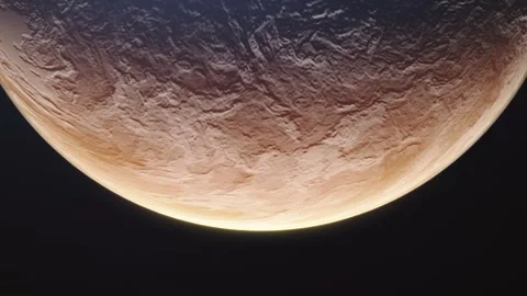 Venus Rotating in Space Against Black Background with Stars. Stock Footage 345131786