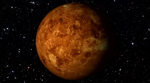 Venus Rotating on Star Background. Loopable 스톡 동영상 67561521