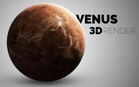 Venus. Set of solar system planets rendered in 3D. Elements of this image Stock Illustration