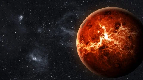 The venus slowly rotating in space with the lights Stock Footage 123192559