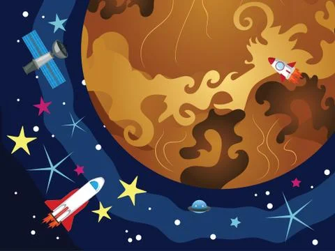 Venus in the Space Stock Illustration