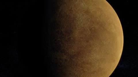 Venus in space orbiting 4k textured Stock Illustration