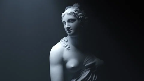 Venus Statue in a 3d animation Stock Footage 235737416