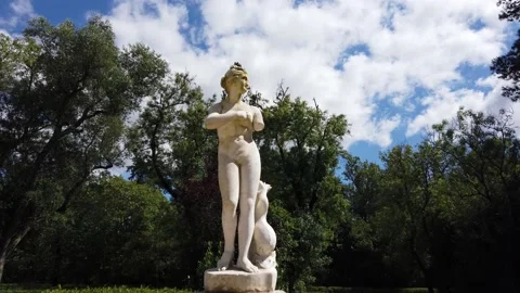 Venus Statue in a Garden Stock Footage 134403343