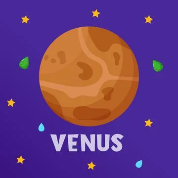 Venus. Type of planets in the solar system. Space. Flat vector illustration Stock Illustration