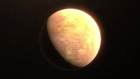 Venus view space planet animation in deep space. 4k 3d animation for scientific Stock Footage 306661236