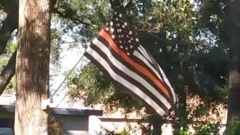 Ver 2 Thin Red Line Flag Stock Footage 133073258