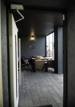 Veranda in front of the house. Stock Photos