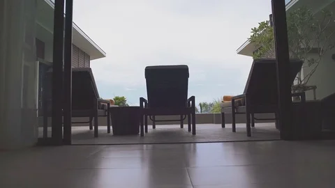 Veranda by the pool Stock Footage 77190613