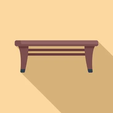 Veranda wood bench icon flat vector. Space garden Stock Illustration