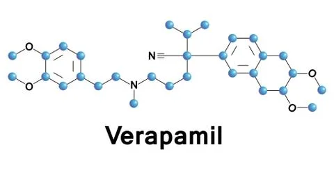 Verapamil molecule structure Illustrazione stock