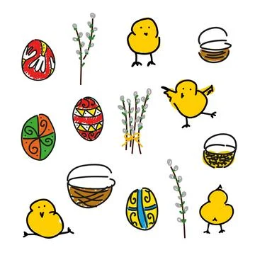 VerbaChickenEggBasket2 Stock Illustration