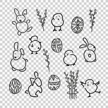 VerbaChickenEggRabbit1 Stock Illustration