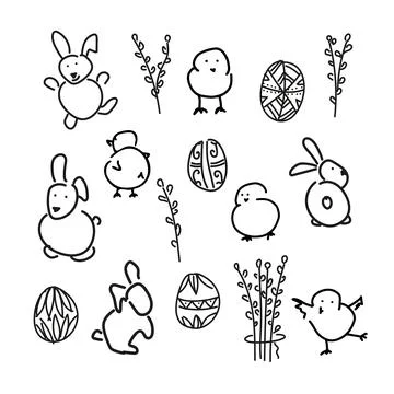 VerbaChickenEggRabbit1 Stock Illustration