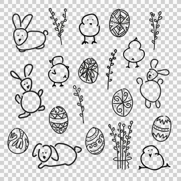 VerbaChickenEggRabbit2 Stock Illustration