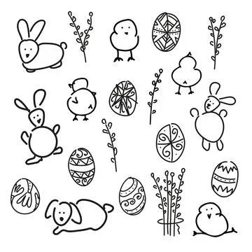 VerbaChickenEggRabbit2 Stock Illustration