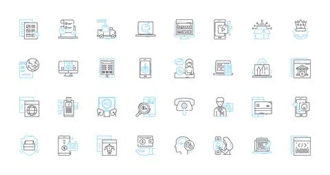 Verbal exchange linear icons set. Dialogue, Conversation, Debating 스톡 일러스트