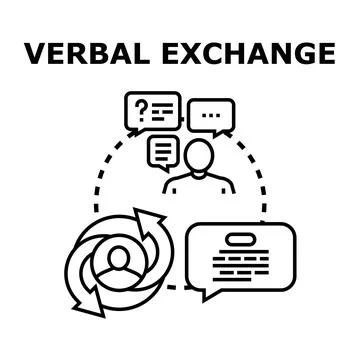 Verbal exchange process developing communication conversation skills Stock Illustration