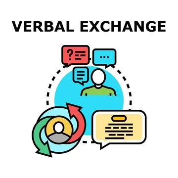 Verbal exchange process developing communication conversation skills Stock Illustration