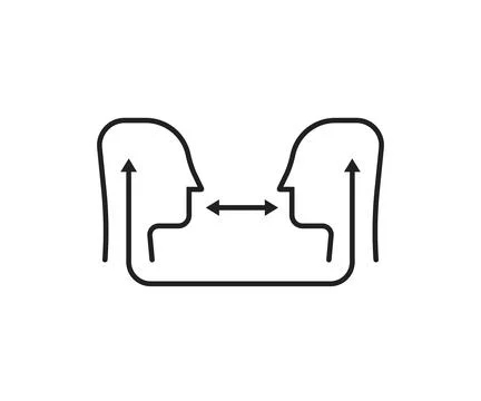 Verbal interaction or linear empathy logo Stock Illustration
