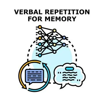Verbal repetition technique for enhancing memory and learning Stock Illustration