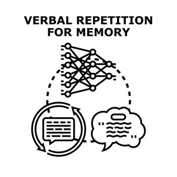 Verbal repetition technique for enhancing memory and learning Stock Illustration