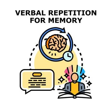Verbal repetition technique improving memory and learning process Stock Illustration