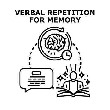 Verbal repetition technique improving memory and learning process Stock Illustration