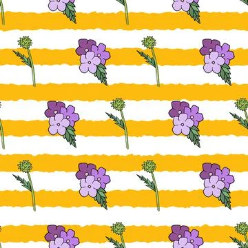 Verbena plants vector seamless pattern design illustration Stock Illustration