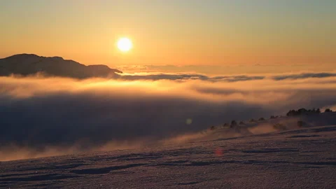Vercors sunset Stock Footage 134128062