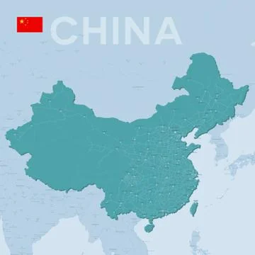 Verctor Map of cities and roads in China. Stock Illustration