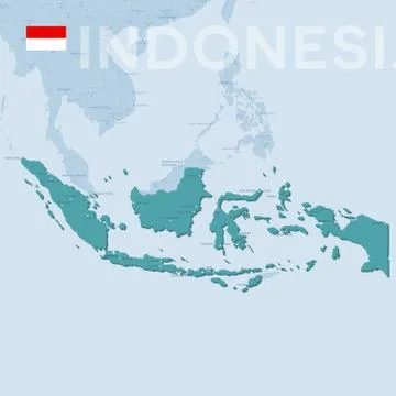 Verctor Map of cities and roads in Indonesia. Stock Illustration