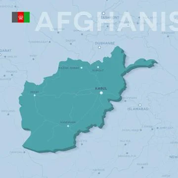Verctor Map of cities and roads in Afghanistan. Stock Illustration