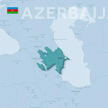 Verctor Map of cities and roads in Azerbaijan. Stock Illustration